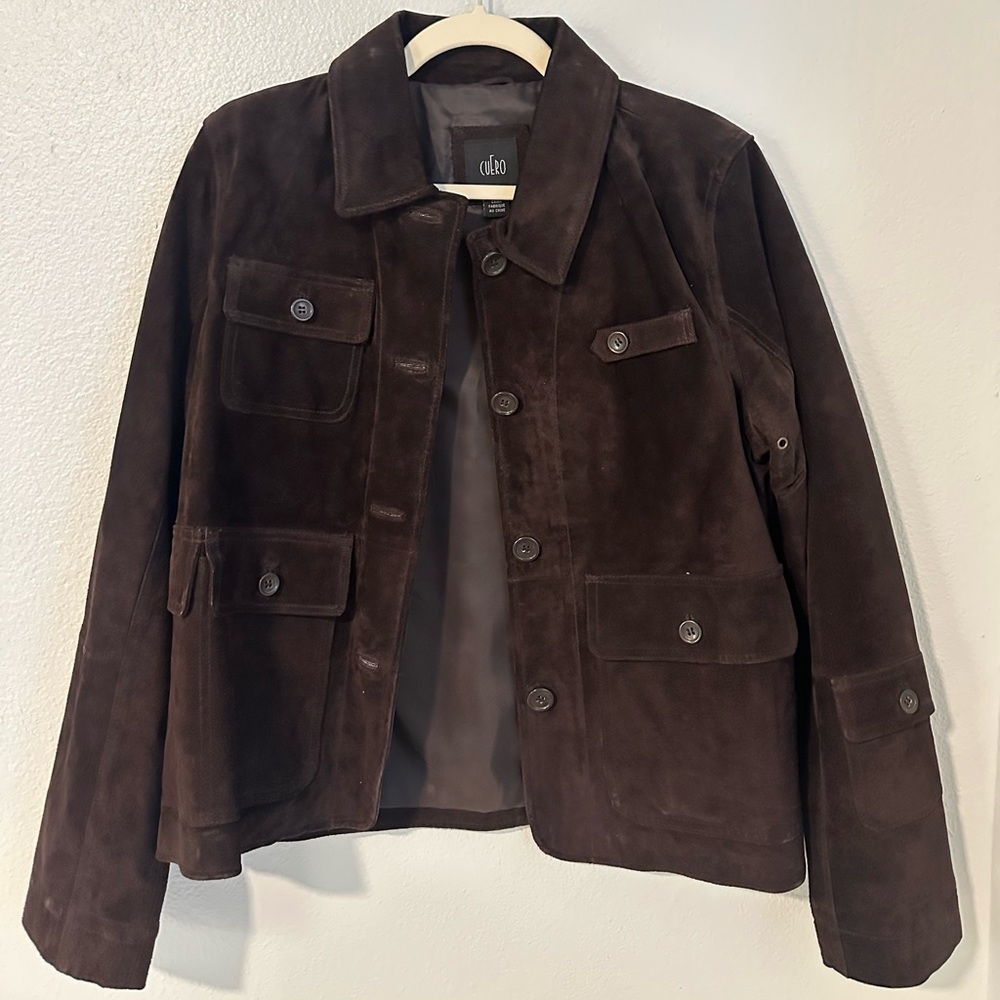 Cuero oversized vintage vibes genuine brown leather Suede Jacket
